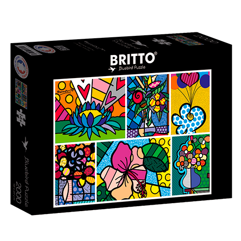 BLUEBIRD F-90023 Puzzle 2000 Pcs Romero Britto - Collage: Flowers