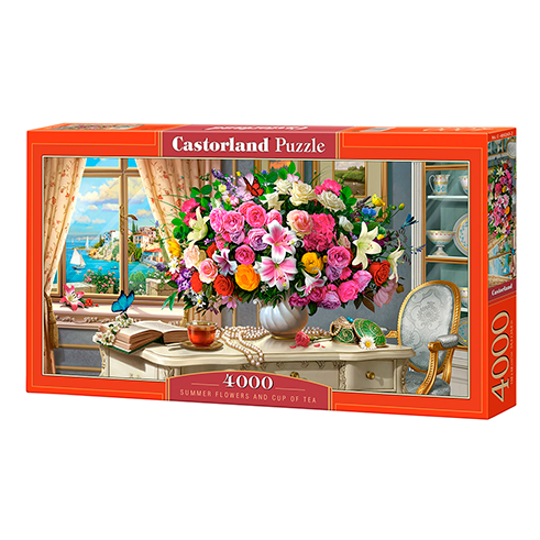 CASTORLAND 400263 Puzzle 4000 Pcs Summer Flowers and Cup of Tea