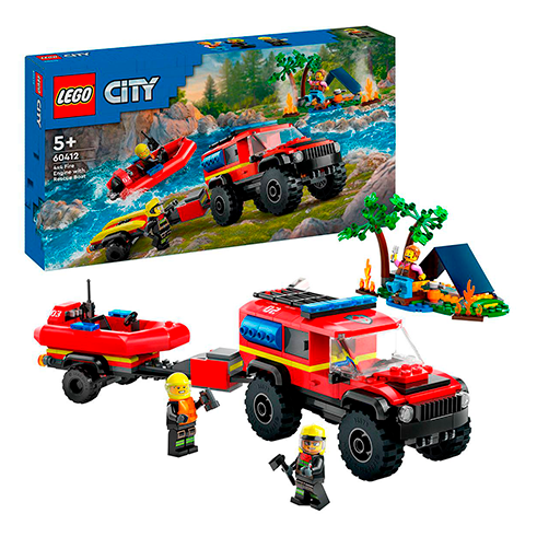 LEGO 60412 City Camião dos Bombeiros 4x4 com Barco de Resgate