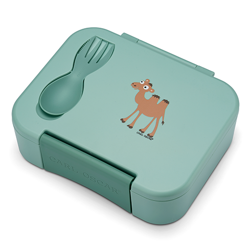 CARL OSCAR BentoBOX Kids Lancheira Verde/Camelo