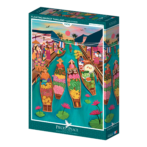 PIECES & PEACE 00136 Puzzle 1000 Pcs Floating Market Thailand