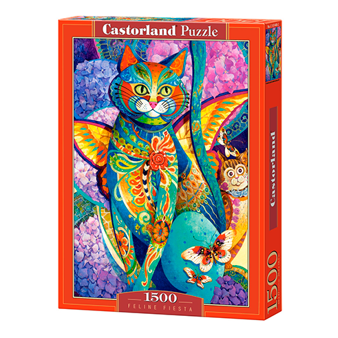 CASTORLAND 151448 Puzzle 1500 Pcs David Galchutt - Feline Fiesta