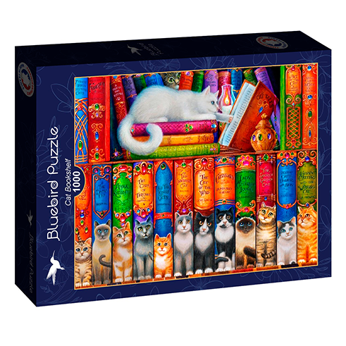 BLUEBIRD F-90217 Puzzle 1000 Pcs Cat Bookshelf