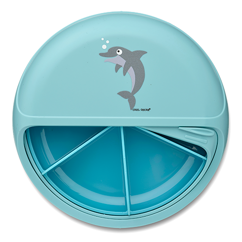 CARL OSCAR SnackDISC Kids Lancheira Rotativa Azul/Golfinho