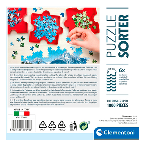 CLEMENTONI 37040 Puzzle Acessórios Caixa Separadora Peças (Conj. 6)