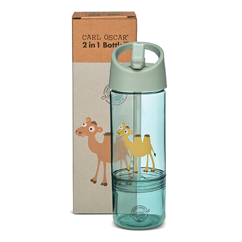 CARL OSCAR Garrafa Kids 2 em 1 0.3L + 0.15L Verde/Camelo