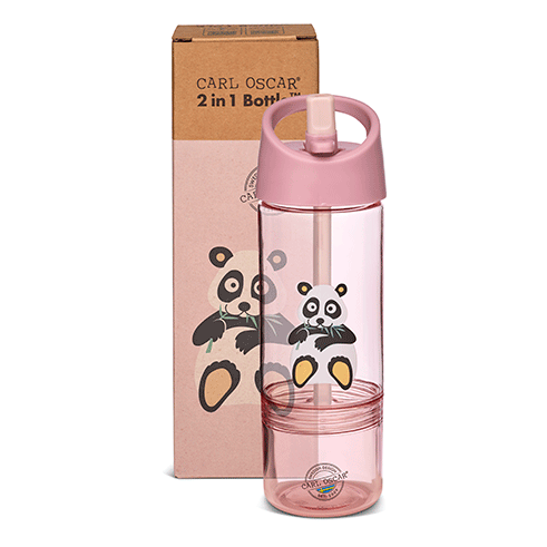 CARL OSCAR Garrafa Kids 2 em 1 0.3L + 0.15L Rosa/Panda