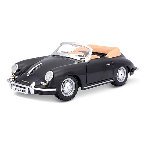 BURAGO 18-22078 Carro Porsche 356B Cabriolet (1961) Preto 1:24