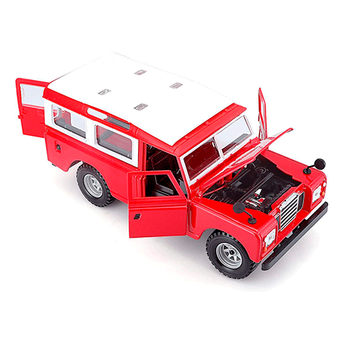 BURAGO 18-22063 Carro Land Rover Series II Vermelho 1:24
