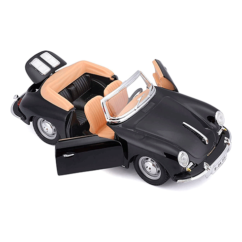 BURAGO 18-22078 Carro Porsche 356B Cabriolet (1961) Preto 1:24