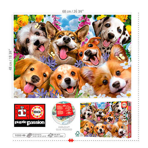 EDUCA 19931 Puzzle 1000 Pcs Selfie Cachorros