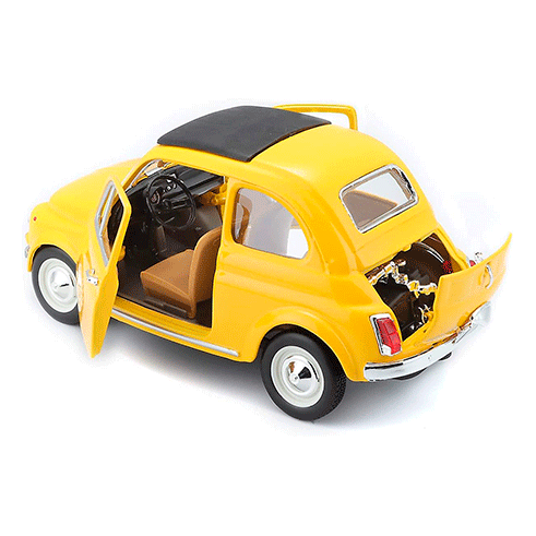 BURAGO 18-22098 Carro Fiat 500F (1965) Amarelo 1:24