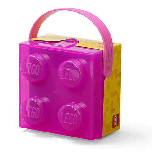 LEGO Storage Caixa Arrumação com Alça Rosa Translucido