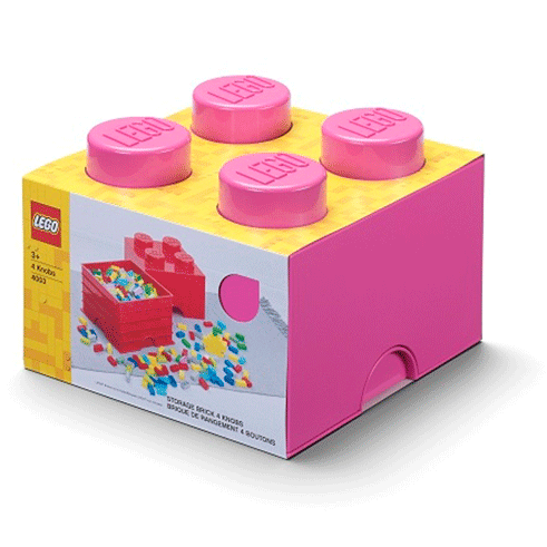 LEGO Storage Caixa Arrumação Brick 4 Rosa