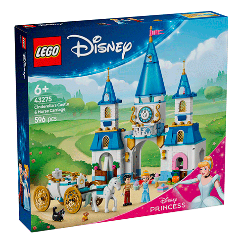 LEGO 43275 Disney Princess Castelo da Cinderela e Carruagem com Cavalos