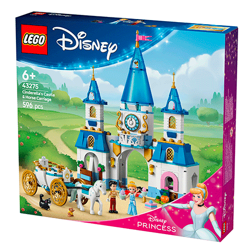 LEGO 43275 Disney Princess Castelo da Cinderela e Carruagem com Cavalos