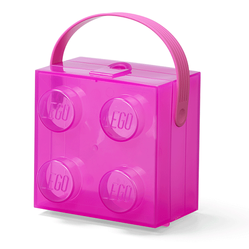 LEGO Storage Caixa Arrumação com Alça Rosa Translucido