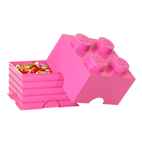 LEGO Storage Caixa Arrumação Brick 4 Rosa