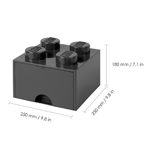 LEGO Storage Gaveta Arrumação Brick 4 Preto