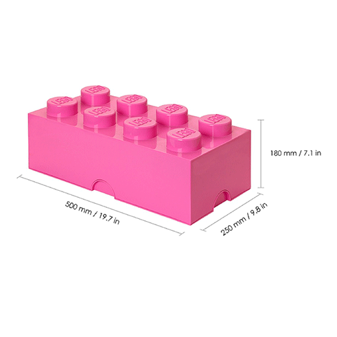 LEGO Storage Caixa Arrumação Brick 8 Rosa