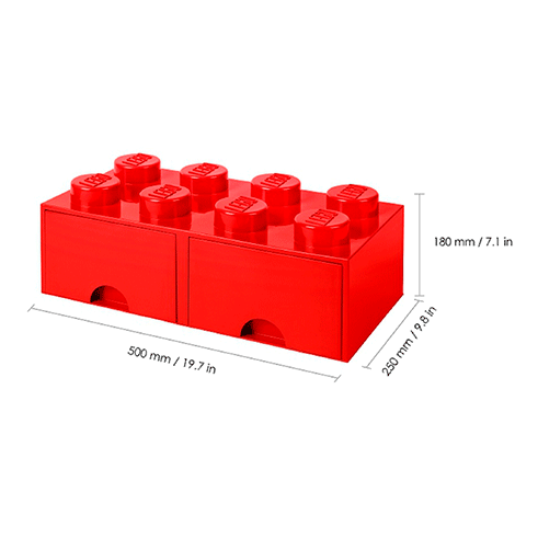 LEGO Storage Gaveta Arrumação Brick 8 Vermelho