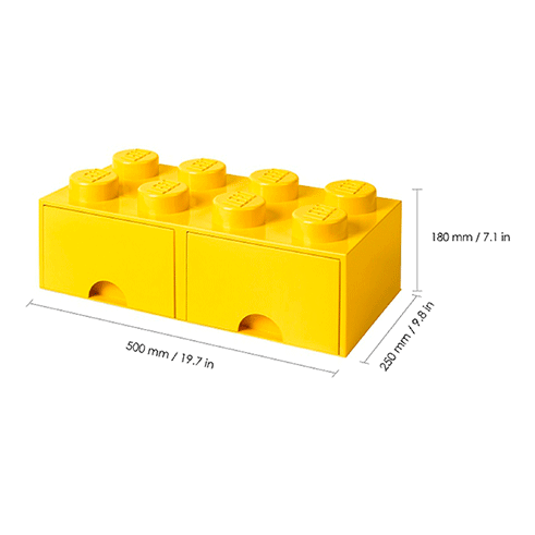 LEGO Storage Gaveta Arrumação Brick 8 Amarelo