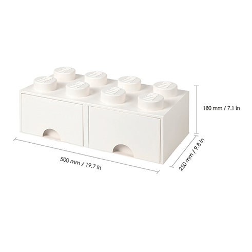 LEGO Storage Gaveta Arrumação Brick 8 Branco