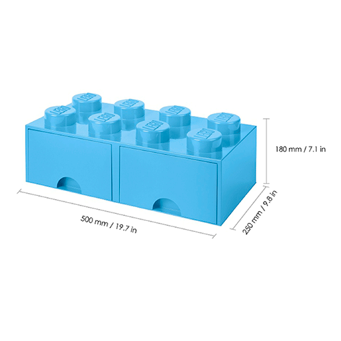 LEGO Storage Gaveta Arrumação Brick 8 Azul Claro