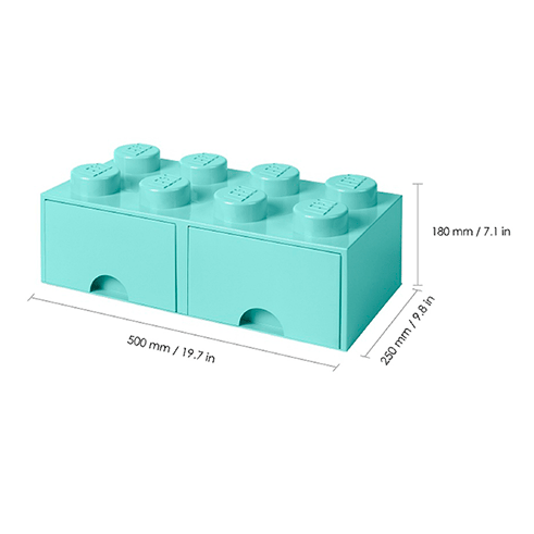 LEGO Storage Gaveta Arrumação Brick 8 Azul Aqua