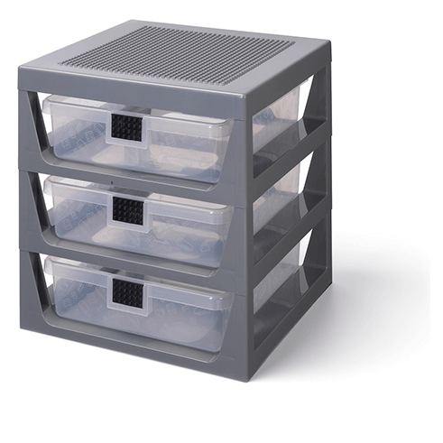 LEGO Storage Caixa Arrumação Rack 3 Gavetas Cinza Escuro