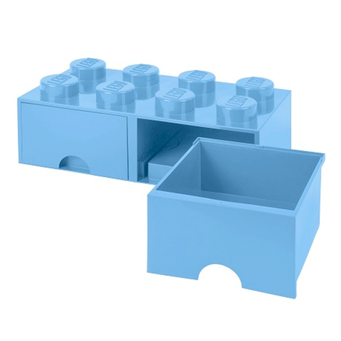 LEGO Storage Gaveta Arrumação Brick 8 Azul Claro