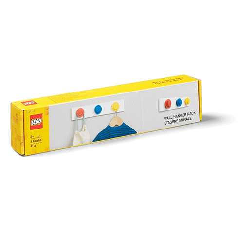 LEGO Storage Cabide Parede Rack 3 Amarelo/Azul/Vermelho