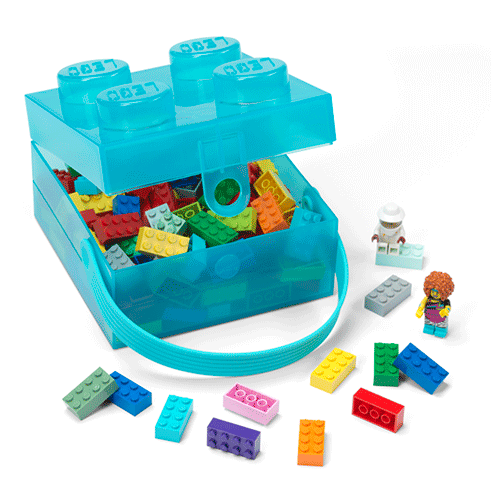 LEGO Storage Caixa Arrumação com Alça Azul Translucido