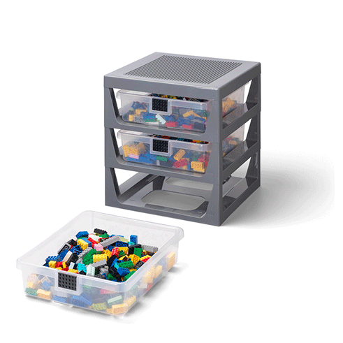 LEGO Storage Caixa Arrumação Rack 3 Gavetas Cinza Escuro