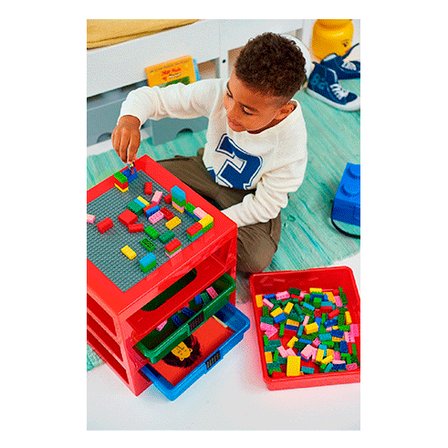 LEGO Storage Caixa Arrumação Rack 3 Gavetas Vermelho
