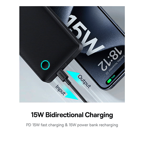 BASEUS Powerbank Air Lite 10000mAh 15W + Cabo USB-C Preto