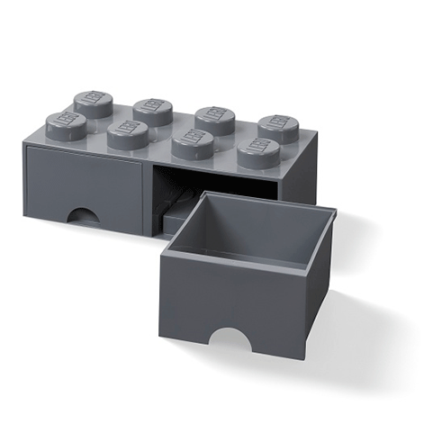 LEGO Storage Gaveta Arrumação Brick 8 Cinza Escuro