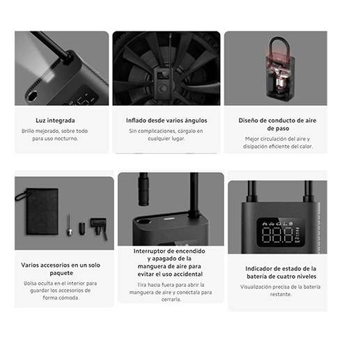 XIAOMI BHR7112GL Compressor Ar 2 Portátil Eléctrico Preto