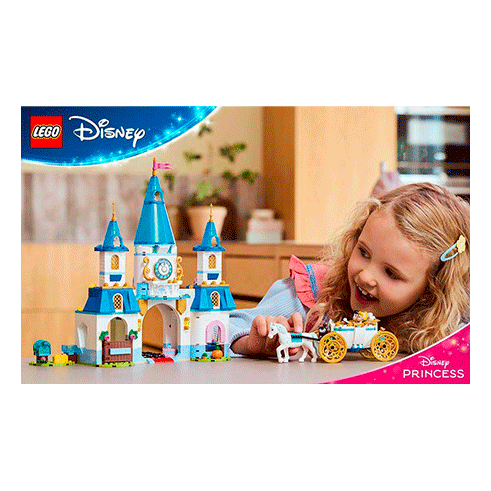 LEGO 43275 Disney Princess Castelo da Cinderela e Carruagem com Cavalos