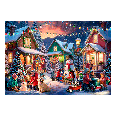 BLUEBIRD F-91090 Puzzle 1000 Pcs Christmas Neighborhood