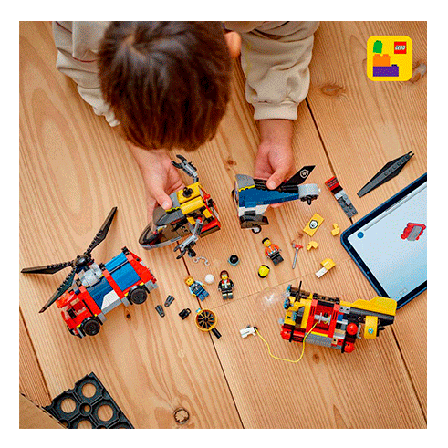 LEGO 60462 City Combinação de Helicóptero, Camião dos Bombeiros e Submarino