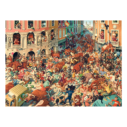 CASTORLAND 300648 Puzzle 3000 Pcs Art Collection - Bull Run in Pamplona