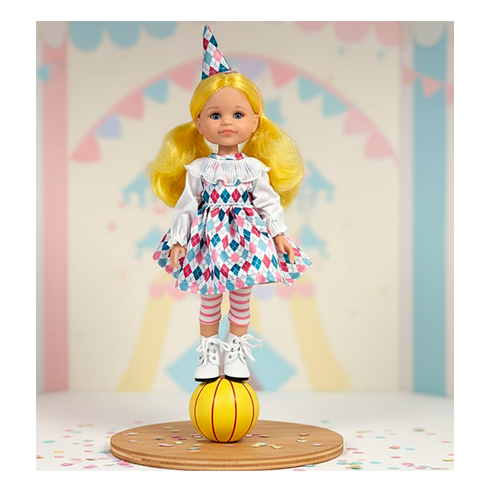 PAOLA REINA 04716 Las Amigas Boneca Cleo Arlequin Amarelo 32cm (Edição Limitada)