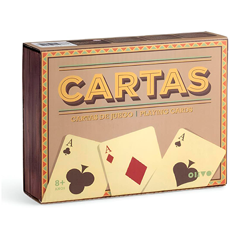 OLIVO 00087 Juego Retro - Naipes con Caja de Madera