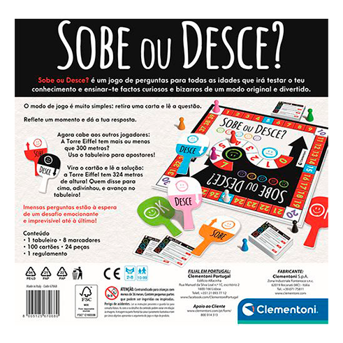 CLEMENTONI 67068 Game Up or Down (PT)