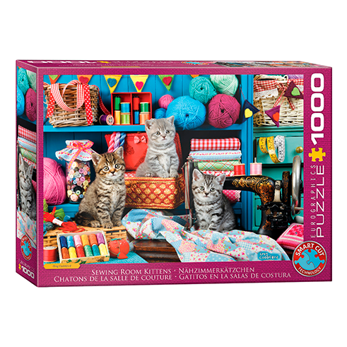 EUROGRAPHICS 6000-6020 Puzzle 1000 Pcs Kittens in the Sewing Room