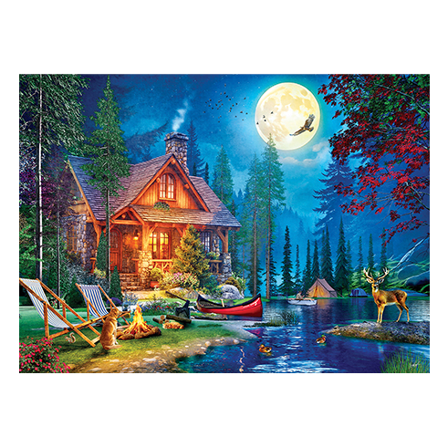 EUROGRAPHICS 6000-6140 Puzzle 1000 Pcs Moon Lake Cabin
