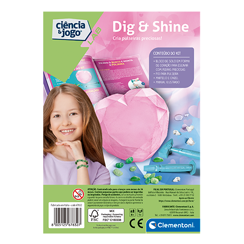 CLEMENTONI 67832 Science and Game Dig Kit Bracelets
