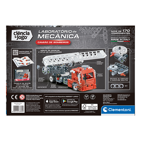 CLEMENTONI 67839 Ciência e Jogo Laboratório de Mecânica - Camião de Bombeiros