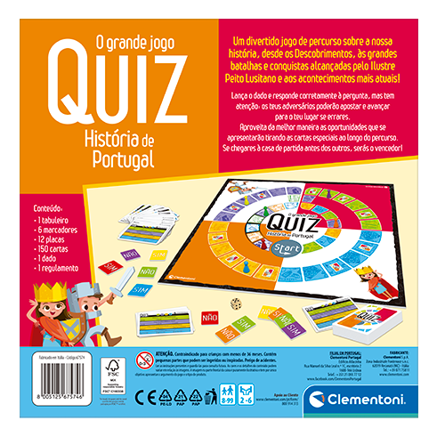CLEMENTONI 67574 Game The Great Quiz Game - History of Portugal (PT)